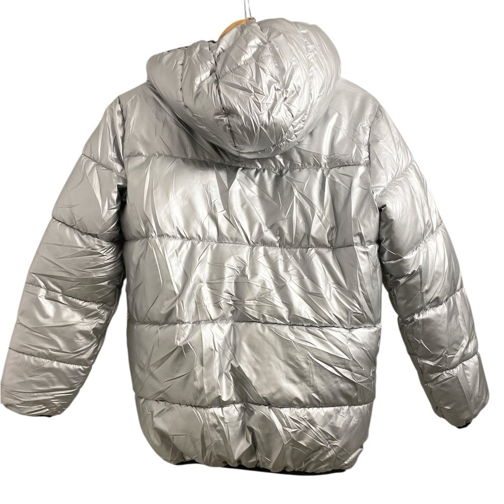 GAP Metallic Silver Puffer with Dark Gray Interior - Picture 2 of 8